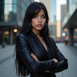 Glossy Black Hair Icon