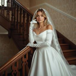 Bride on stairs 