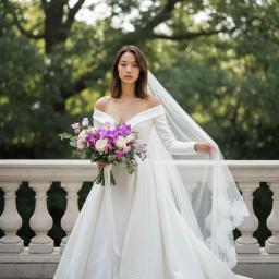 Bride with bouquet